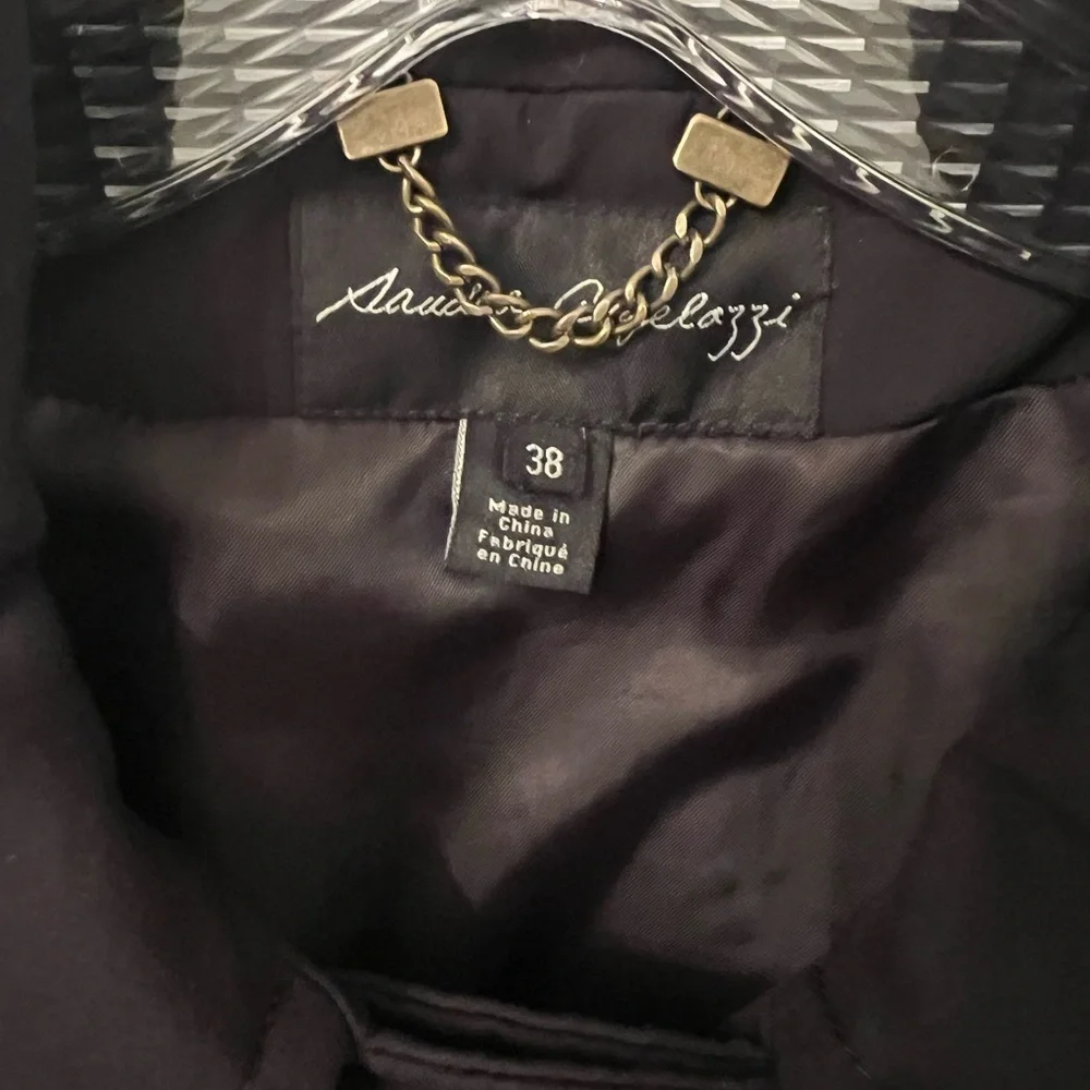 Sandra Angelozzi Black Double-Breasted Trench Coat - Picture 3 of 4